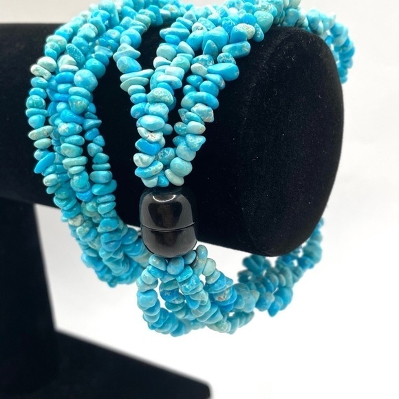 Howlite Multi Stand Necklace / Bracelet 3 Segments - Picture 7 of 9